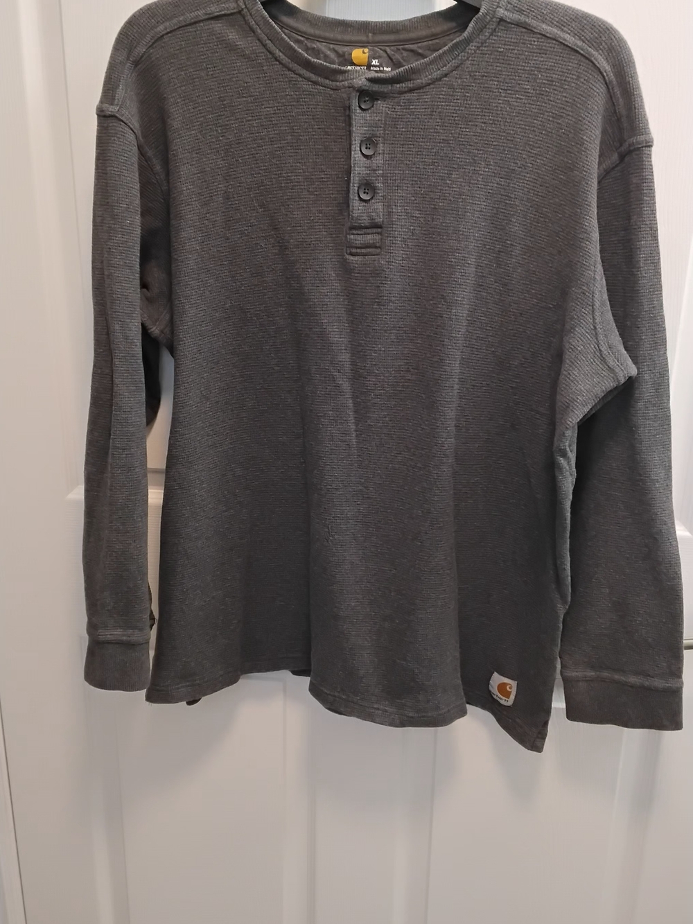 Carhartt Men's Long-Sleeve Henley Shirt - Charcoal Gray SIZE XL